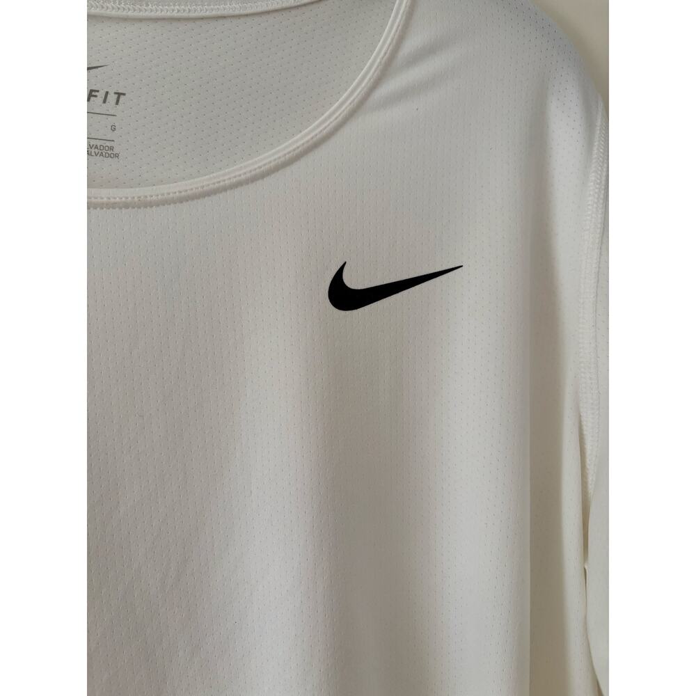 Nike Dri-FIT Womens Long Sleeve Shirt Large White Athletic Running Training Top - Picture 5 of 8